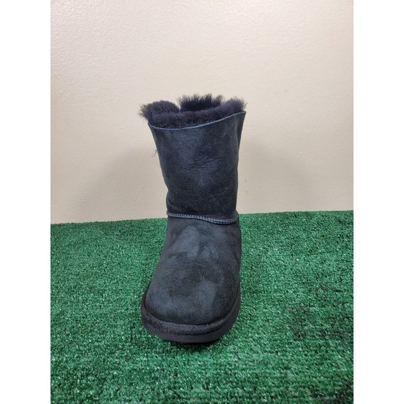 UGG Australia Boots Youth 6 Black Bailey Bow II Winter Shearling Flats 1017394K - Picture 6 of 10